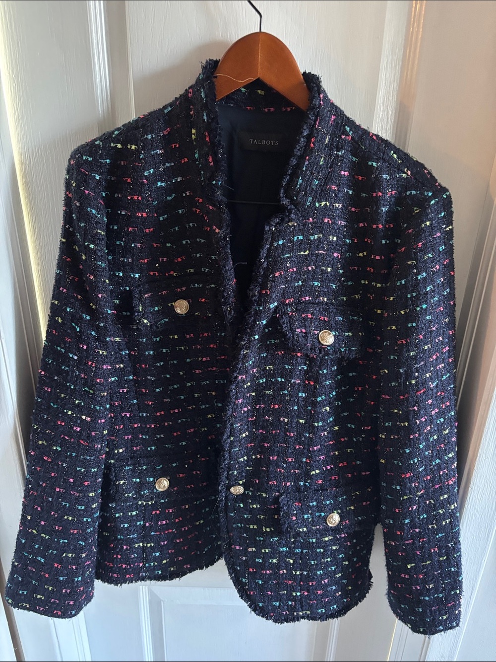 Talbots Tweed Multicolor Thread Pocket Jacket - Picture 2 of 5